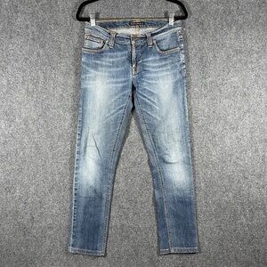 Nudie Jeans Tight Long John Used Dark Shade Jeans Mens Size 30x34 **READ